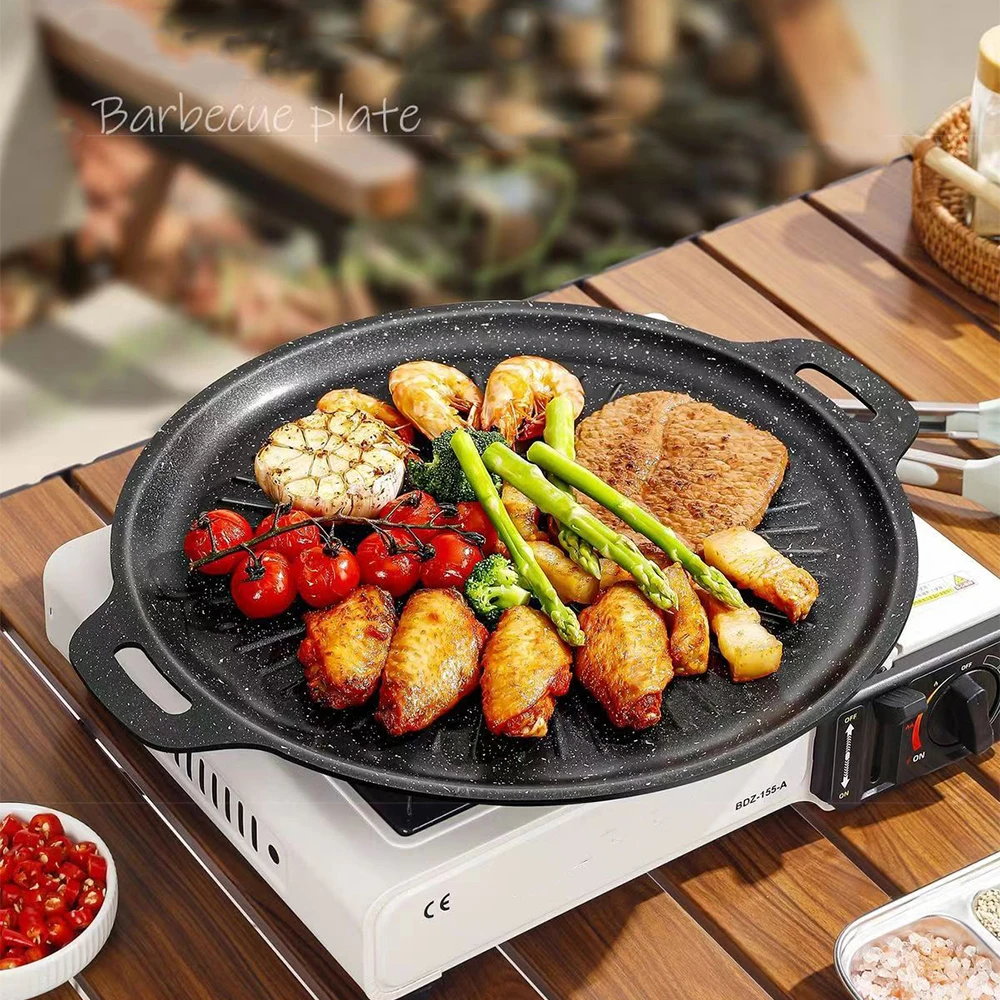 Korean Bbq Grill - 34CM Outdoor BBQ Grillpfanne Antihaft-Backblech Koreanische