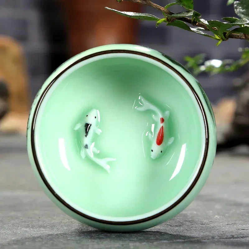 Celadon Ceramic Cup - Teetasse aus Keramik, 1 Stück, Seladon,