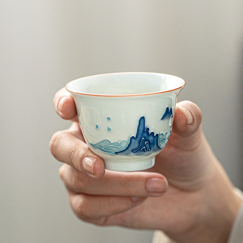Hand bemalte Kung-Fu-Tee tasse – Celadon Ceramic Cup Bewertung und Preis