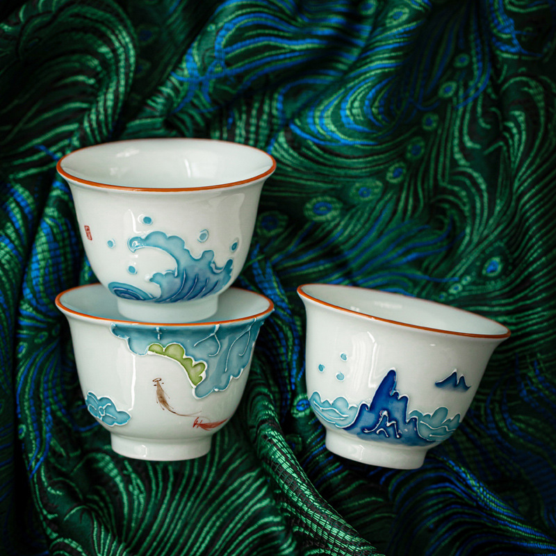 Hand bemalte Kung-Fu-Tee tasse – Celadon Ceramic Cup Bewertung und Preis