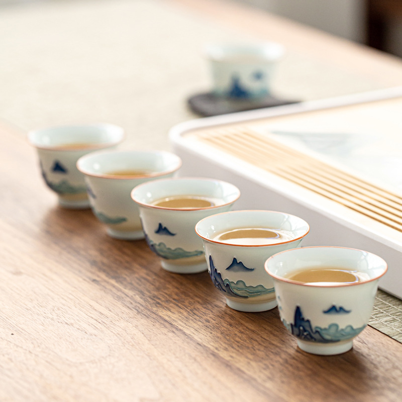Hand bemalte Kung-Fu-Tee tasse – Celadon Ceramic Cup Bewertung und Preis