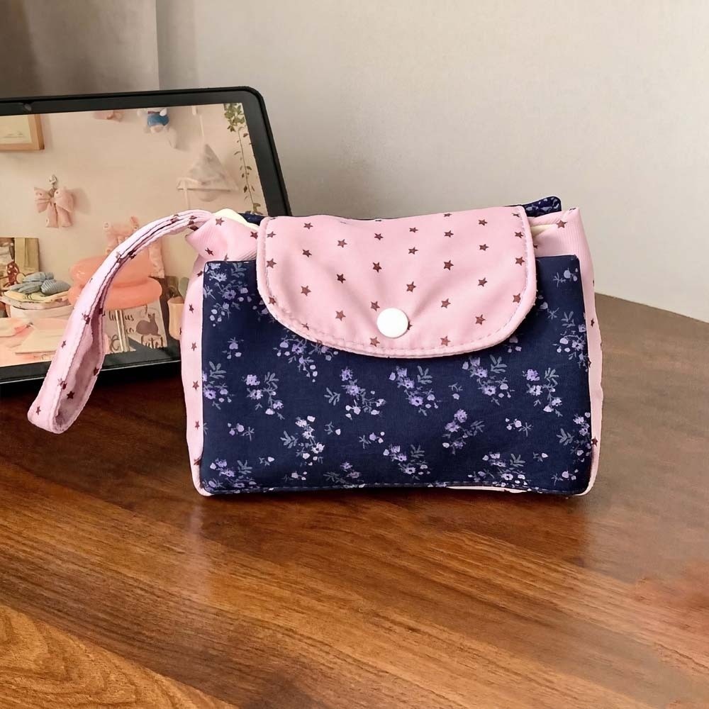 Lila bedruckte Make-up-Tasche  – The Korean Lifestyle Bewertung und Preis