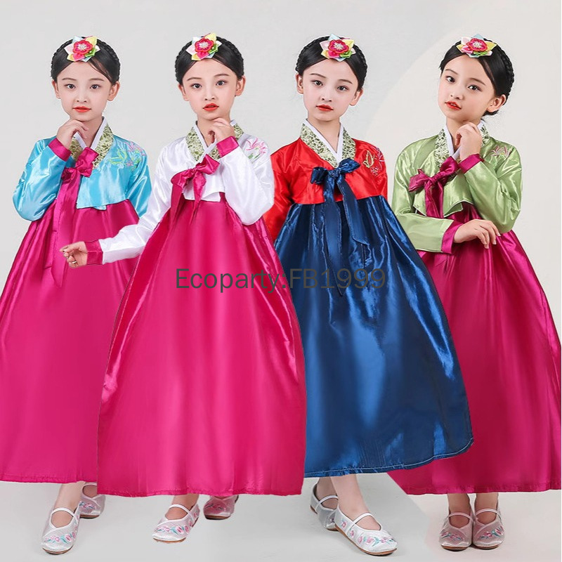 4-Farben-Mädchen-Hanbok-Kleid, – Korean Lifestyle Bewertung und Preis